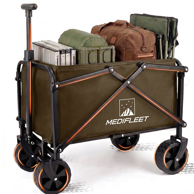 메디플릿 다용도 캠핑 아웃도어 폴딩 카트 웨건, 1개, 커피브라운 (5호)