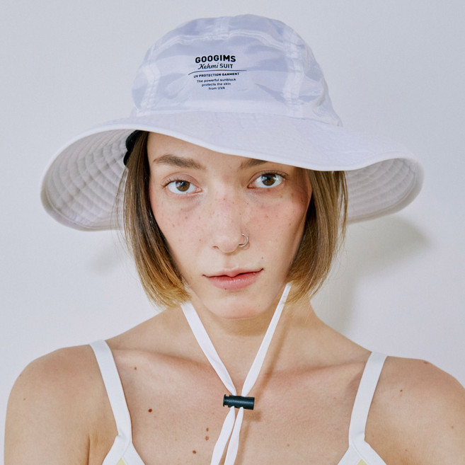 구김스 서핑모자 버킷햇 방수 벙거지 물놀이 수영장 챙넓은 자외선차단 남자 여자 아웃도어, D type, 화이트(WHITE)