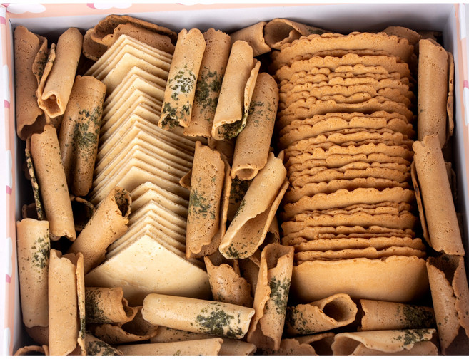 [추억의 맛 한 번에] 20년전통 뻥튀기곡물나라 전병3종세트 부채 파래 땅콩 전통 과자 수제 간식 명절 선물, 1개, 900g