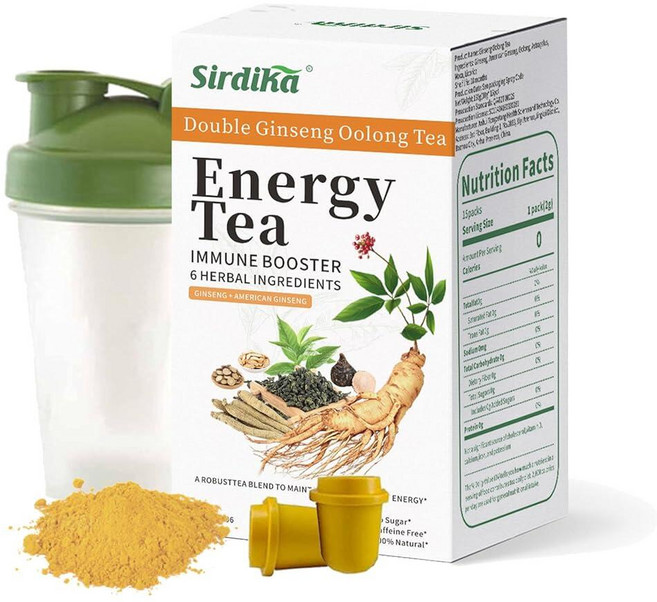 SIRDIKA Energy Tea 부스터 인삼 차 중국 우롱차 여성 및 남성용 유기농 차 (1) 207220, SIRDIKA Energy Tea 부스터 인삼 차, 중, 1개
