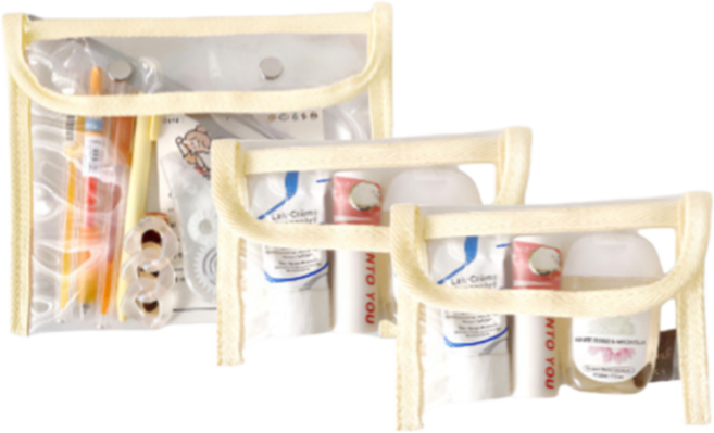 리프하나 PVC 투명 파우치 2+1