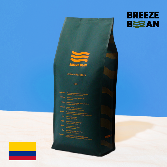 브리즈빈 콜롬비아 후일라 수프리모 원두커피, 홀빈(분쇄안함), 1kg, 1개