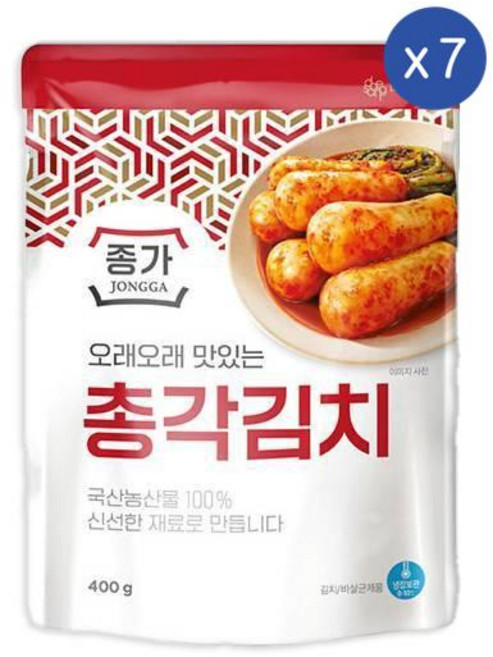 종가 종가 총각김치 (파우치), 7개, 400g