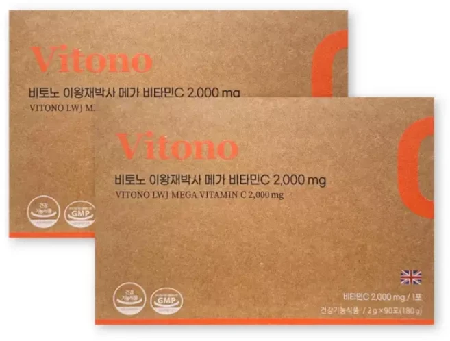비토노 이왕재 박사 메가 비타민C 2000mg 2g X 90포 2박스 고함량 영 비타민 616417, 바노 이왕재 박사 메가 비타민C 2000mg 2g X