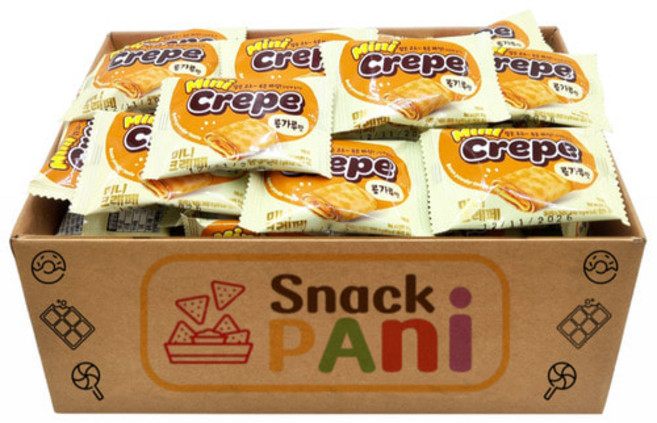 스낵파니 콩고물 미니 크레페 과자 개별포장 50개입, 1박스