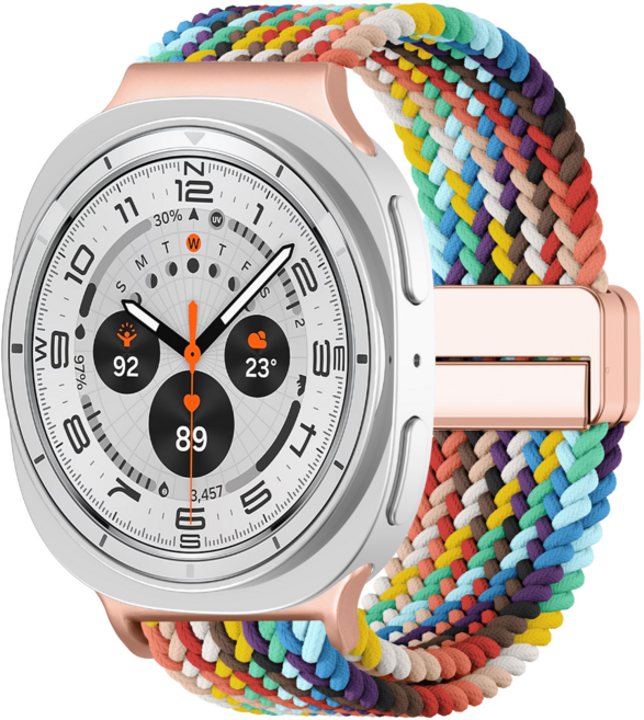 Fegwilde 갤럭시워치8/8클래식 호환 마그네틱 브레이드 스포츠 루프 스트랩 40MM/44MM/46MM, 프라이드에디션