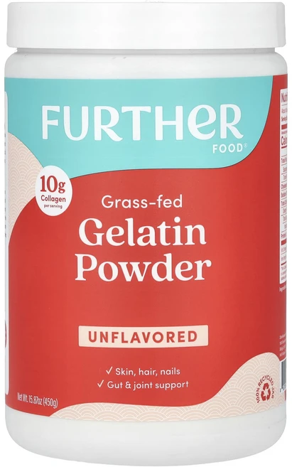 Further Food 프리미엄 젤라틴 분말 무맛 450g(16oz), FurtherFood프리미엄젤라틴분말무맛450g16oz, 450g, 1개 - 쿠팡