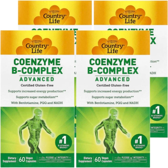 컨트리 라이프 코엔자임 비타민 B-복합체 어드밴스드, 4개, 60정 - 쿠팡