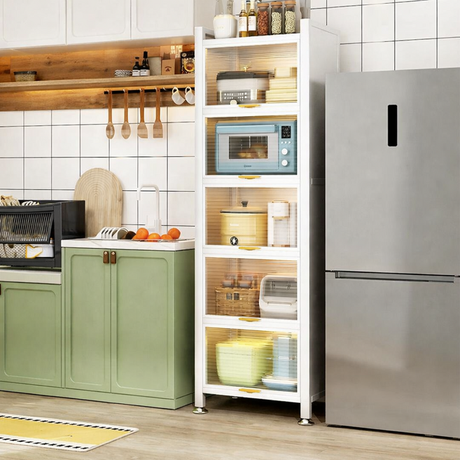 다용도 튼튼한 주방수납장 진열장 넓은 수납공간으로 주방 용품을 완벽히 정리, 흰색