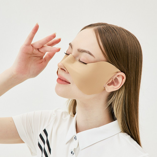 엠엠스포츠 자외선차단 나비 얼굴햇빛가리개 기미 골프 등산 자전거 마스크, 스킨색, 1개