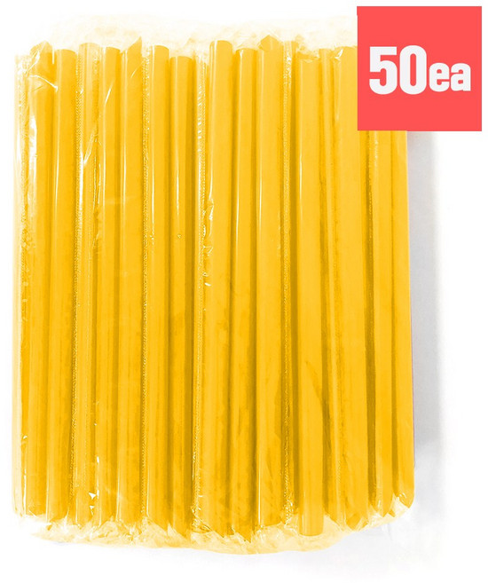 버블티 빨대 스트로우 노랑 50개입 22cm 개별포장, ★22cm★ 버블티 빨대 노랑 50개입, 50개, 1개