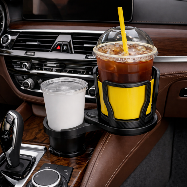 픽센트 360도회전 사이즈조절 차량용 컵홀더, 블랙, 1개