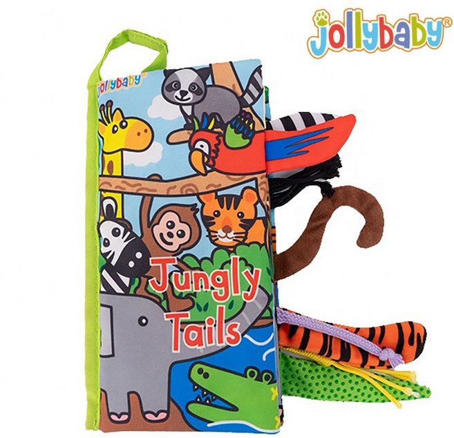 졸리베이비 꼬리책 까꿍책 정글테일즈 헝겊책 초점책 촉감놀이 애착인형 유모차걸이 신생아백일선물, 2. 정글테일즈 Jungly Tails