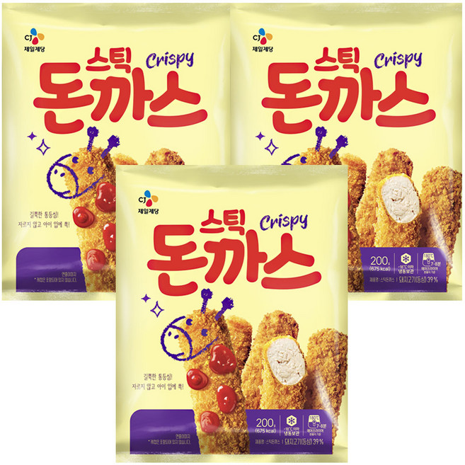CJ 스틱돈까스, 3개, 200g