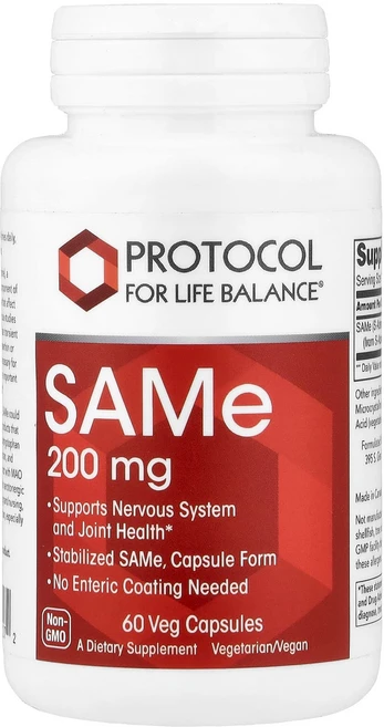 Protocol for Life Balance SAMe 200mg 60 베지캡슐, 6개, 60정 - 쿠팡