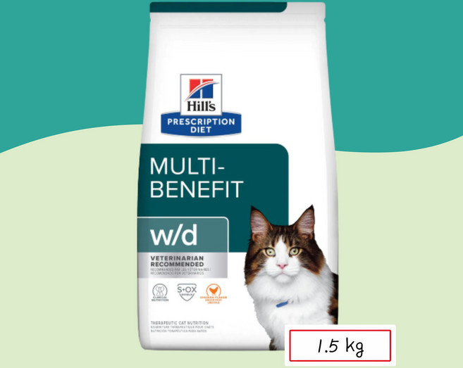 힐스 캣 고양이 처방사료 wd w/d 1.5kg, 1개