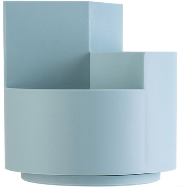 창신리빙 360도 회전형 3단 연필꽂이, 블루, 1개