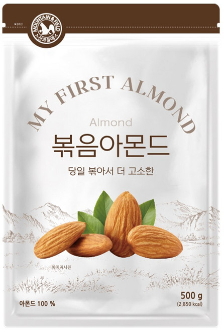 산과들에 25년산 햇 견과류 볶음아몬드, 500g, 1개