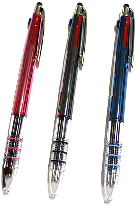 3컬러 묶음 메탈릭 3색 터치 볼펜 스마트폰 태블릿 터치펜, 메탈3색터치펜(3컬러 묶음)