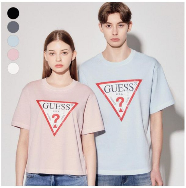 게스 유니 세미오버 오리지널 크랙 왕삼각 반팔티셔츠 MP2K9420