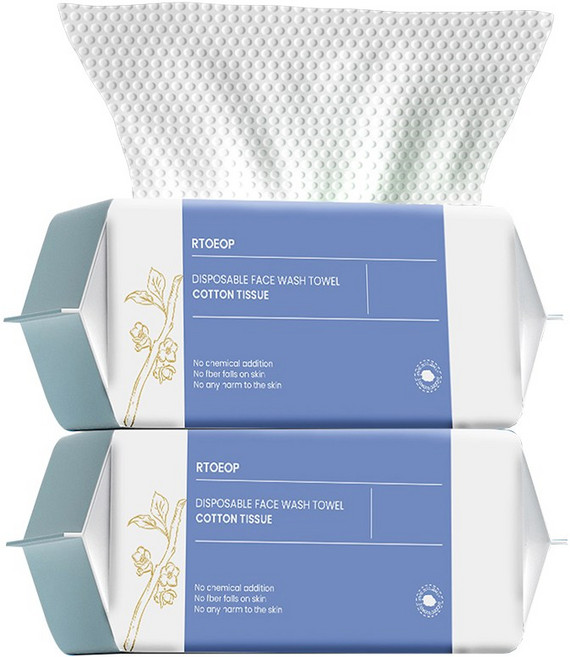 Jeernare 순면 페이스타올 두툼한 페이스 티슈, 2개, 80개입