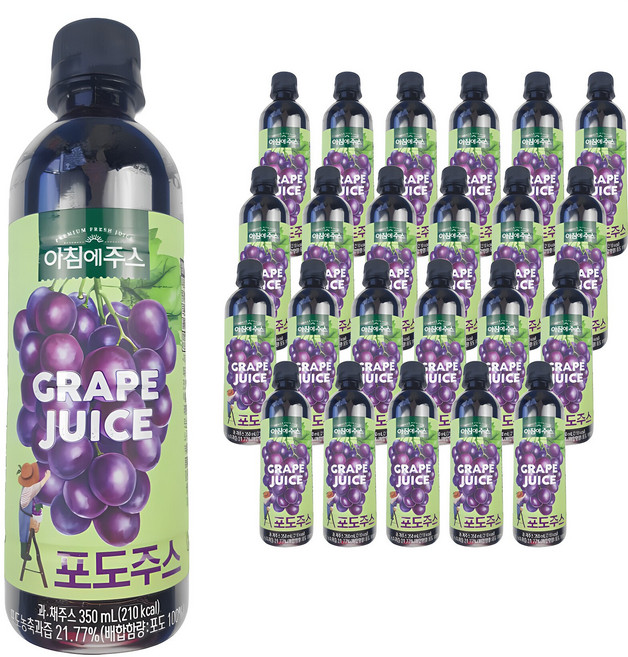 아침에주스 포도주스, 350ml, 24개