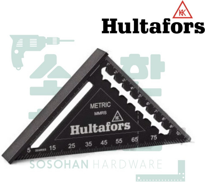 훌타포스 미니스퀘어 라프터스퀘어 스퀘어 삼각자 4인치 미니 측정 직각자 각도기, 1개