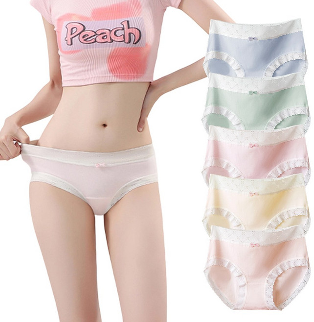텅카 여성 팬티 순면 100% 심리스팬티 노라인 면 프리미엄 여성 팬티 5 세트 데일리 여성팬티 하이웨스트