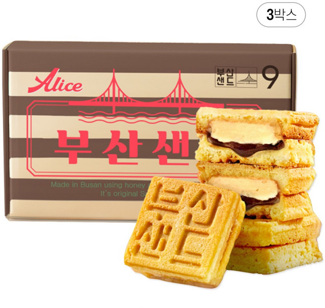 부산샌드 초코맛 버터샌드 수제쿠키, 3박스, 270g