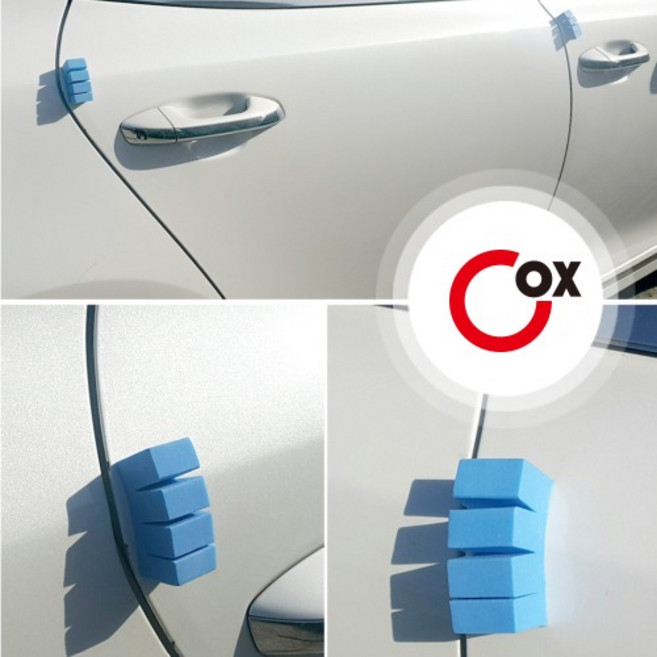 콕스 순정형 컷팅쿠션 도어가드 블루4P 도어가드 바이저 썬바이저 스포일러 차량보호 햇빛가리개 크롬, 1세트
