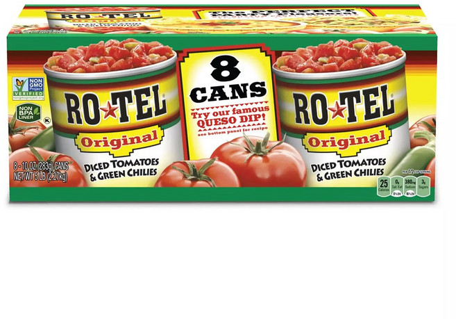 Ro-Tel Diced Tomatoes & Green Chilies 로텔 다이스 토마토 그린 칠리 10oz 8캔