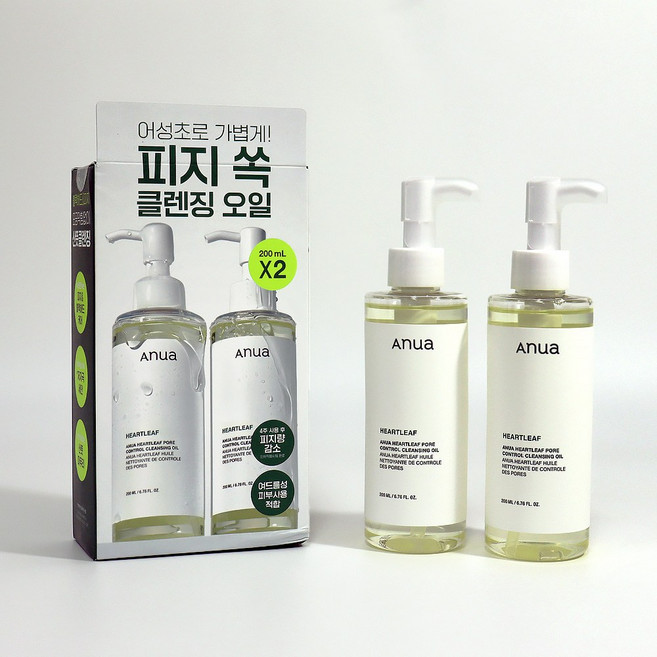 아누아 어성초 포어 컨트롤 클렌징 오일, 2개, 200ml