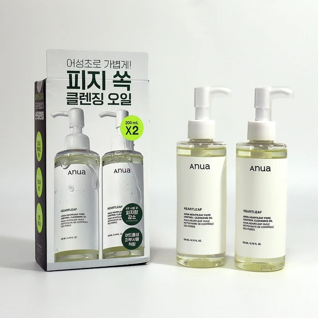 아누아 어성초 포어 컨트롤 클렌징 오일, 2개, 200ml - 쿠팡