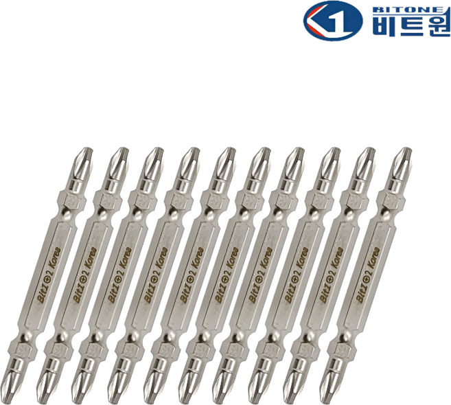 비트원 드라이버 비트 자석 십자 양용 슬림형 PH2 X 65mm S-POWER, 10세트