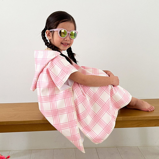 ECLL 스포츠 극세사 아동 비치 가운 후드 판초 타올