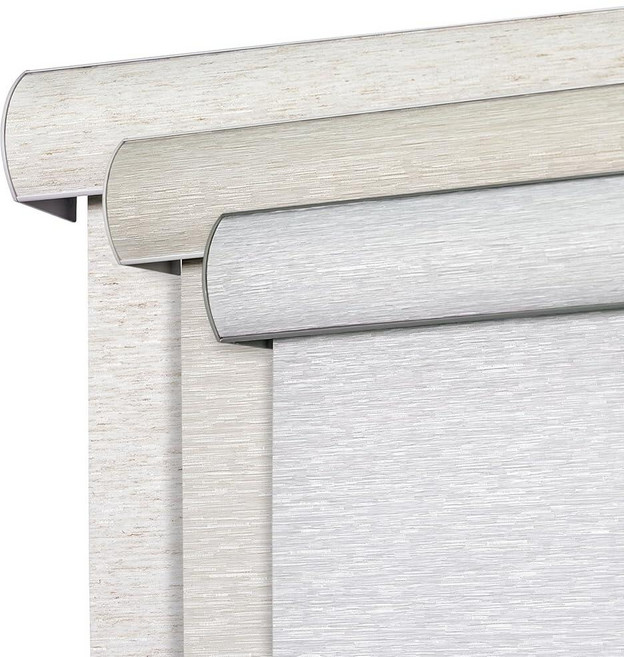 Joydeco Natural Woven Roller Shades for Indoor Windows Cordless Blackout Blinds with Curved Valan