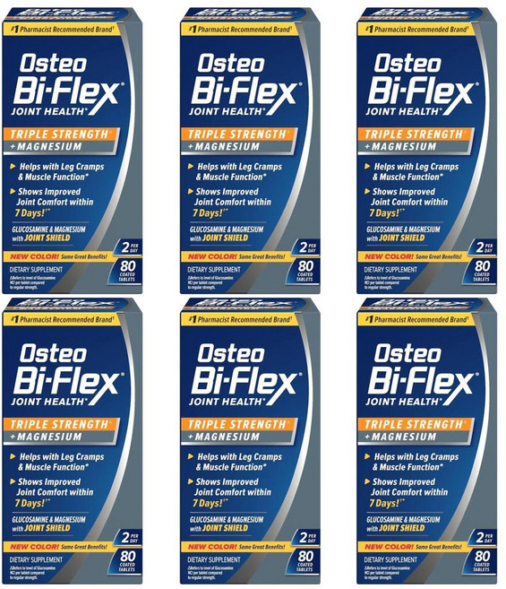 Osteo Bi-Flex 오스테오 바이플렉스 조인트 헬스 트리플 스트렝스 마그네슘 80정, 6개