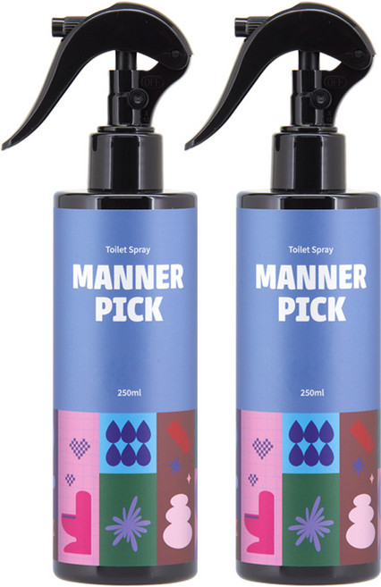 매너픽 화장실 탈취제 실내 무향 휴대용, 2개, 250ml