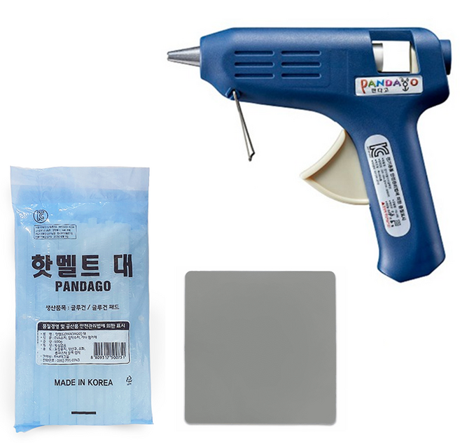 판다고 글루건 대형 60W + 핫멜트 대 600g + 글루건 패드, 1세트
