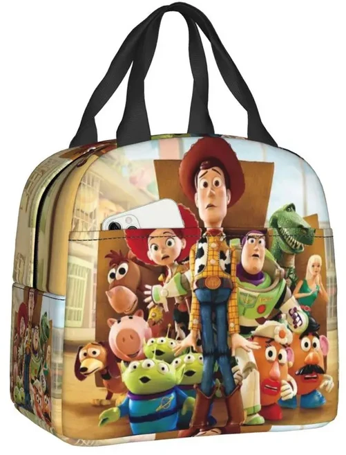 토이 스토리 우디와 버즈 도시락 가방 휴대용 쿨러 단열 상자 야외 피크닉 보관 음식, 10 18
