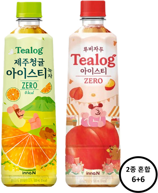 티로그 아이스티 500ml(제주청귤 6개+루비자두 6개)12개, 500ml