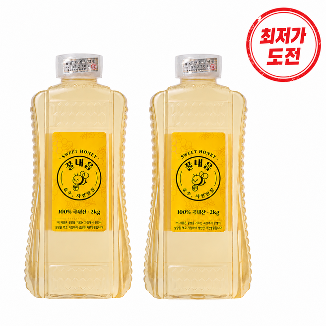 꿀내음 국내산 사양벌꿀, 2개, 2kg