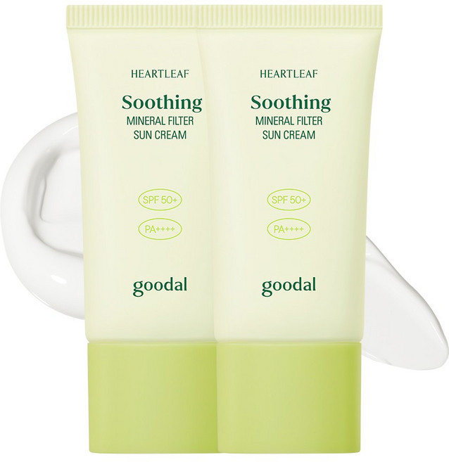 [증정] 구달 맑은어성초 진정 무기자차 선크림 SPF50+/PA++++, 2개, 50ml