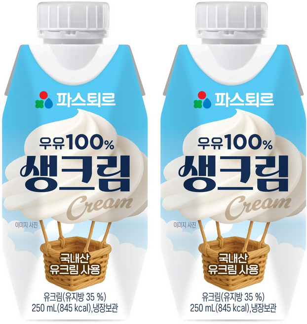 파스퇴르 우유 생크림, 3개, 250ml