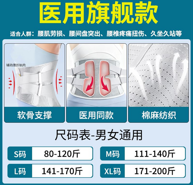 醫療旗艦款護腰帶 軟骨支撐 男女通用, 【醫用旗艦款】加寬鋼板+損傷修復+舒緩腰痛-XXL碼, 1個