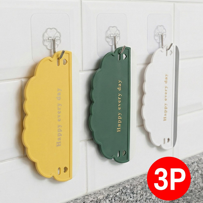 yullshop 깔끔템 주방 물기제거 스퀴지 미니, 퓨어화이트+리얼그린+소프트옐로우, 3개