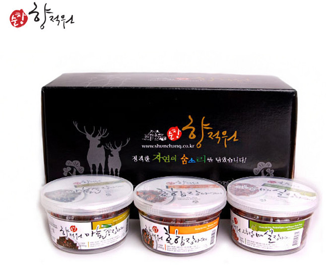 순창향적원 향검2번 200g 3종(혼합 마늘쫑 고추장매실) 장아찌세트, 1개