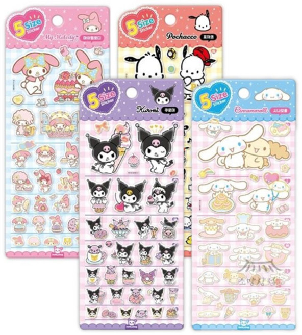 우노상점 산리오 5사이즈 스티커 스티커아트북, 쿠로미