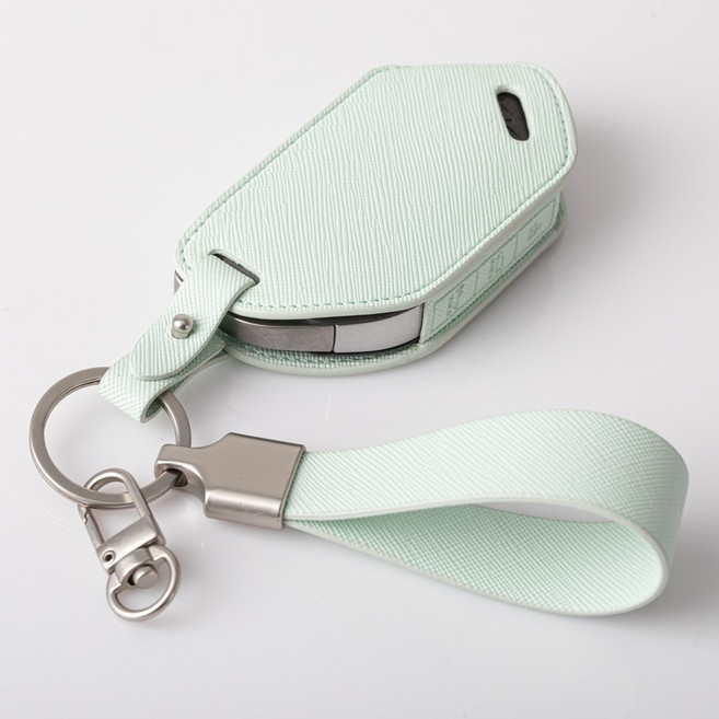 [무료각인]기아 호환 더뉴모닝 쏘렌토MQ4 K5 K8 더뉴스포티지 EV3 EV4 카니발4세대 차키케이스 스마트 키홀더 사피아노가죽 키커버, 기아I 7버튼(각인불가), 허니민트