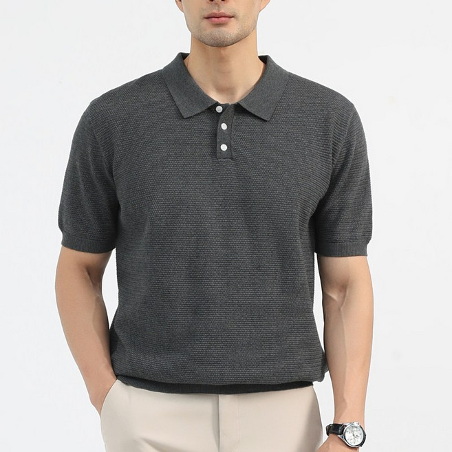 글리멜로 남자 여름 캐주얼 쿨링 니트 반팔 티셔츠